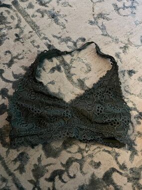 aerie Lace Bralette in Dark Green